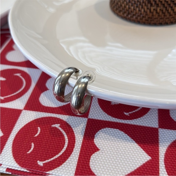 Silver Hoop Earrings - Picture 4 of 11